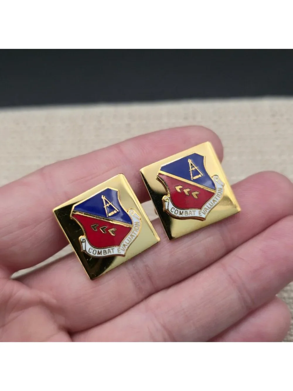 Vintage USAF 1st Combat Evaluation Group Distinctive Unit Insignia DUI Pins A801